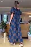 The Tallulah Midaxi Dress Spot Deep Teal